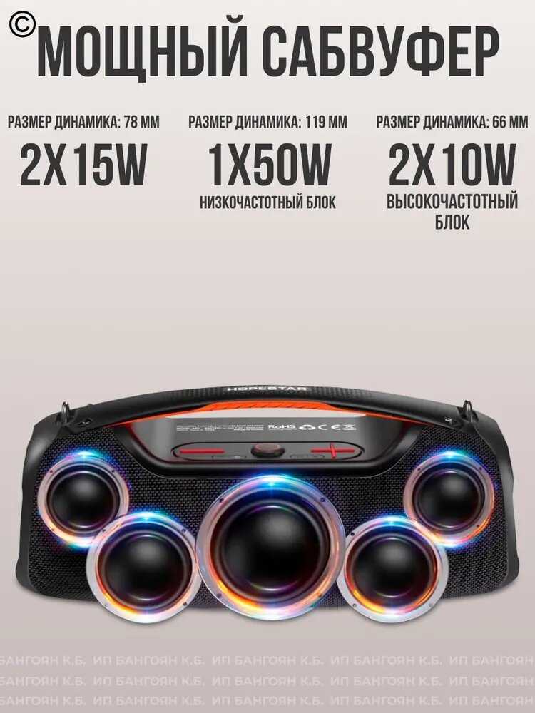 Портативная Bluetooth колонка HOPESTAR A60-100W фотография 4