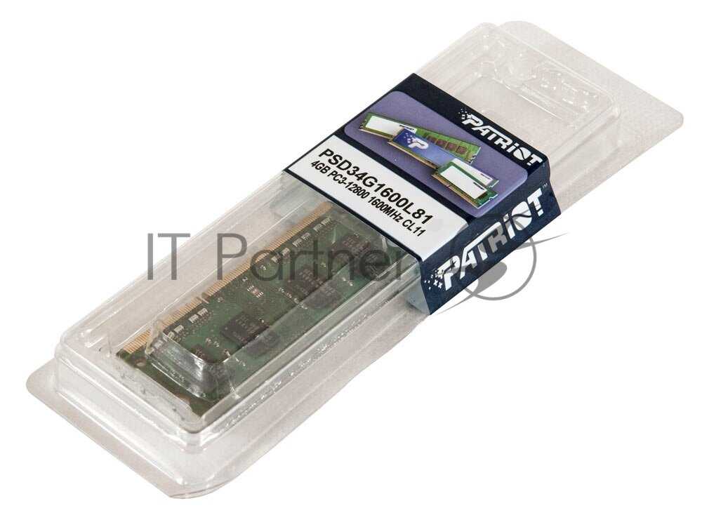 Оперативная память Patriot Memory SL 4 ГБ DDR3L DIMM CL11 (PSD34G1600L81) фотография 7