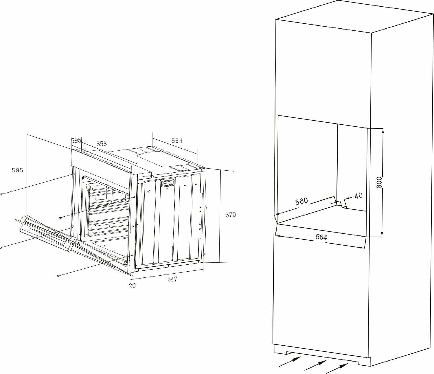 Встраиваемый электрический духовой шкаф Candy COXP08LTBB фотография 8