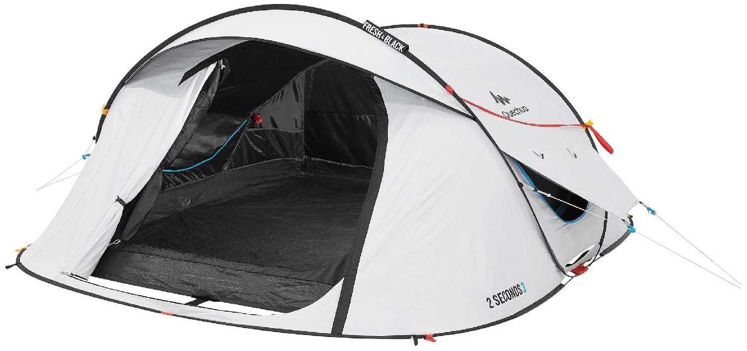 Палатка для кемпинга 3-местная 2 SECONDS FRESH&BLACK QUECHUA X Decathlon