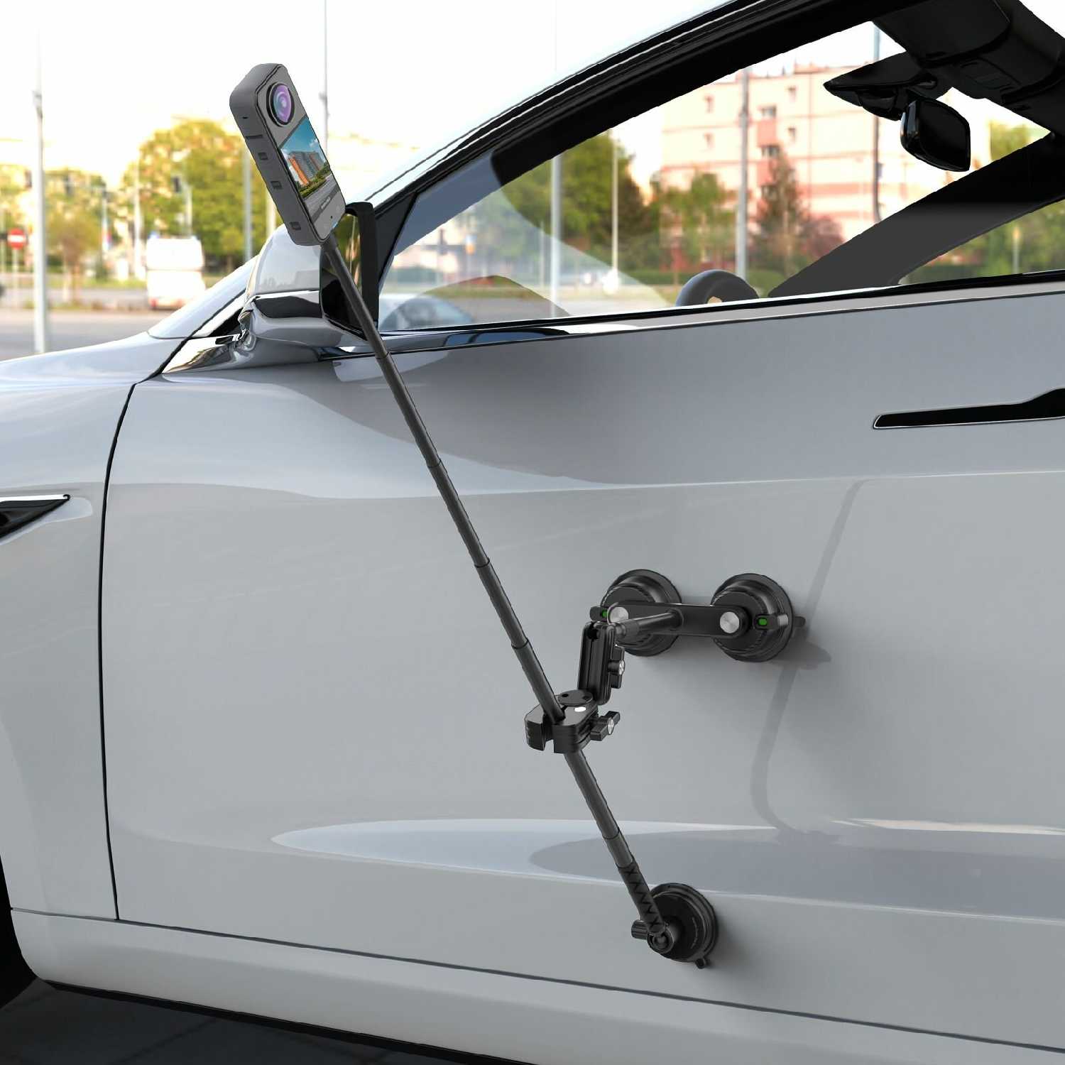 Крепление на автомобиль 4 Car suction cup holder Происки + монопод (insta360 x4/x3 GoPro) фотография 4