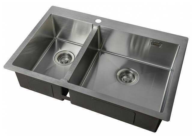 Врезная кухонная мойка ZorG Sanitary ZL R 780-2-510-R, 51х78см, нержавеющая сталь