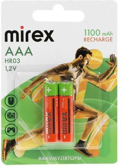 Аккумулятор Mirex HR03-2BL (1100 мАч)
