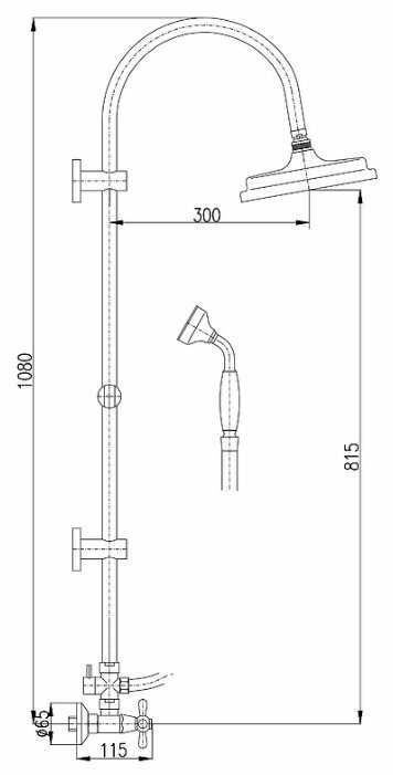 Душевая стойка Slezak RAV MK181.5/3SM, бронза фотография 1