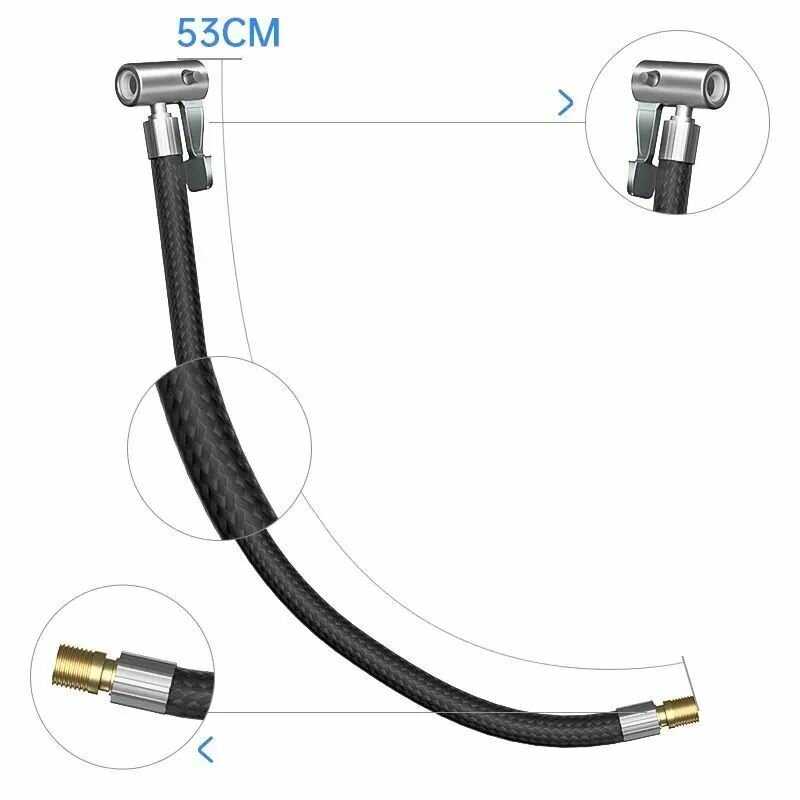 Шланг для насоса компрессора 50 см с головкой, штуцером и набором насадок фотография 1