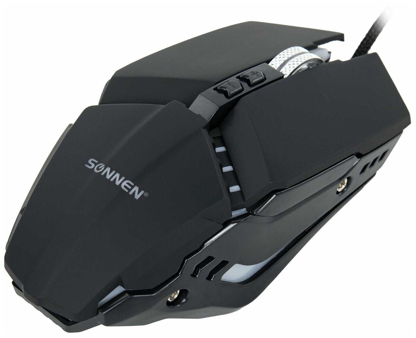 Мышь / мышка проводная компьютерная для компьютера и ноутбука игровая Sonnen Z5, металл/пластик,7 кнопок,800-3200 dpi, LED-подсветка, черная фотография 9