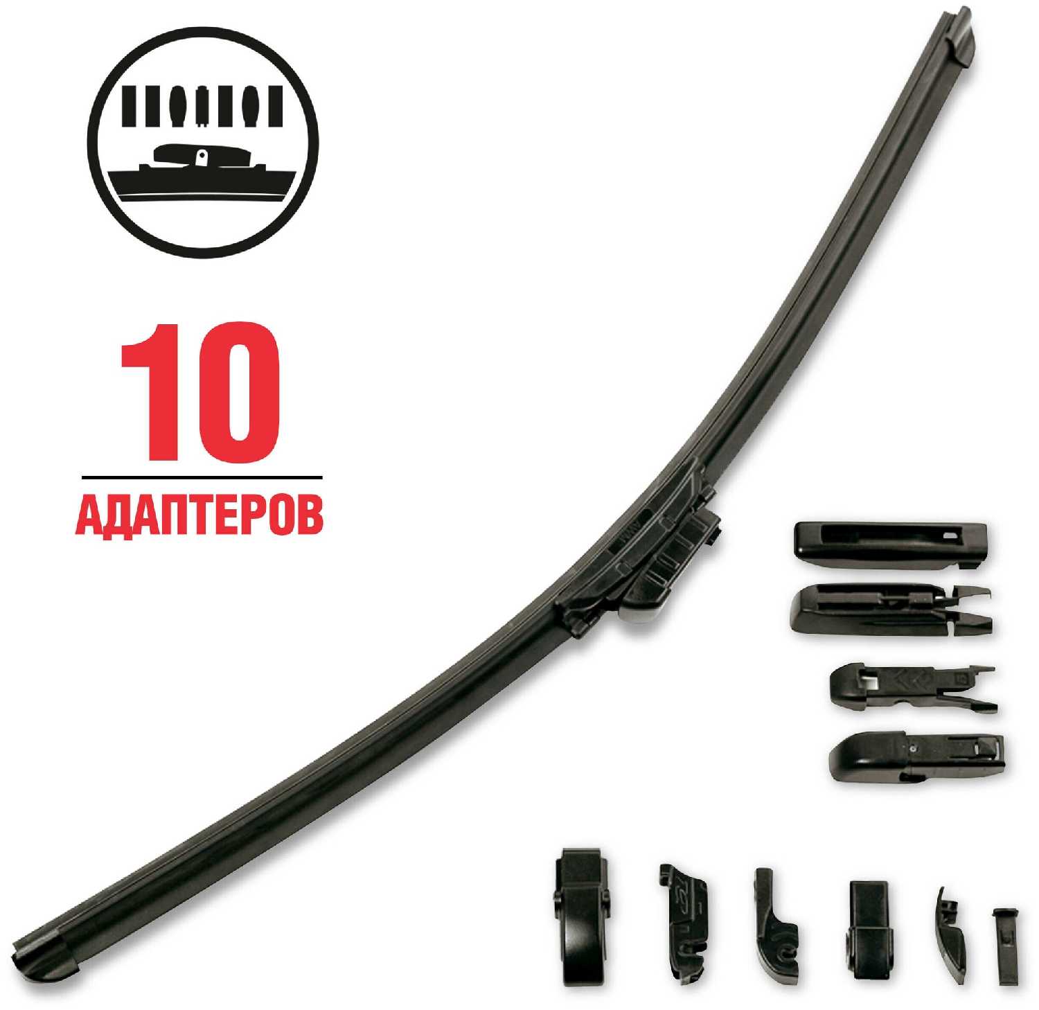 Комплект бескаркасных щеток стеклоочистителя Volkswagen Golf V, VI, Jetta, Passat, Skoda Yeti, Mazda3, Toyota Rav 4 (600/480 мм) фотография 1