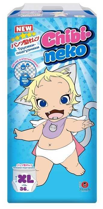 Maneki трусики Chibi-neko XL (от 12 кг) 36 шт.