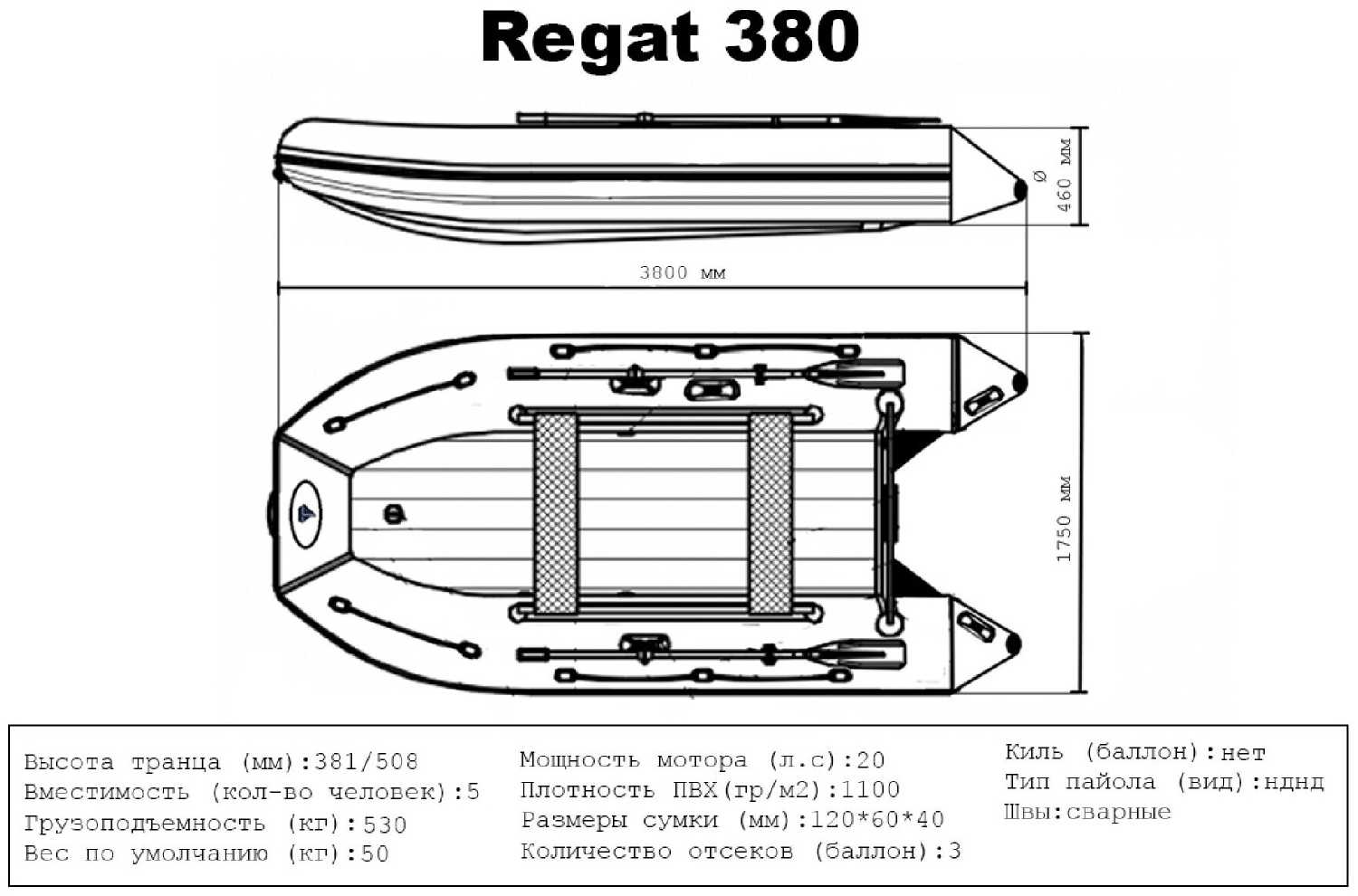 Надувная лодка Regat 380К НДНД фотография 3