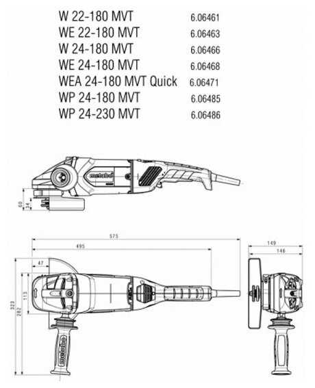 УШМ Metabo WEPBA 24-180 MVT QUICK фотография 4