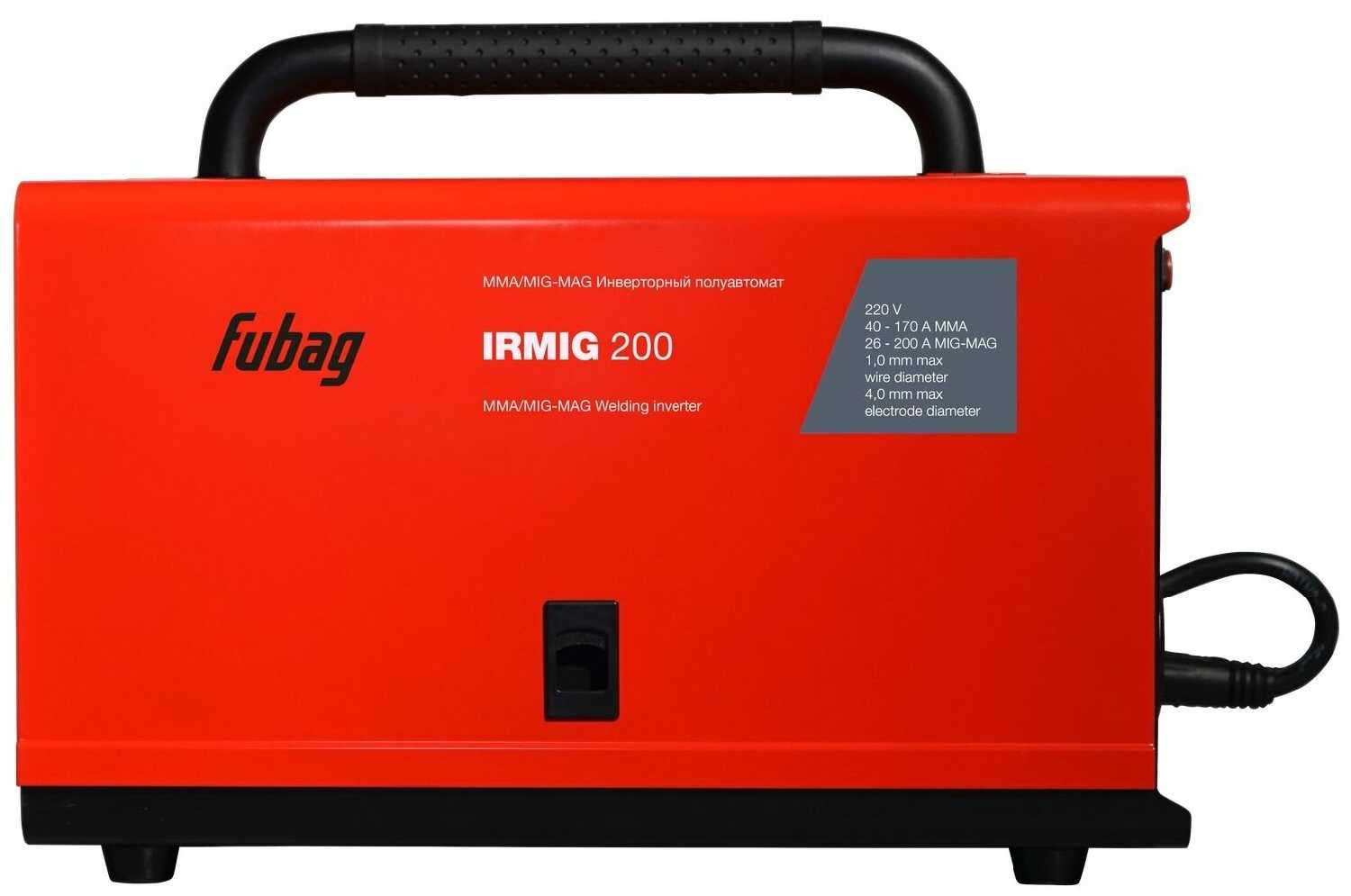 Сварочный аппарат инверторного типа Fubag IRMIG 200 31433, MMA, MIG/MAG фотография 2