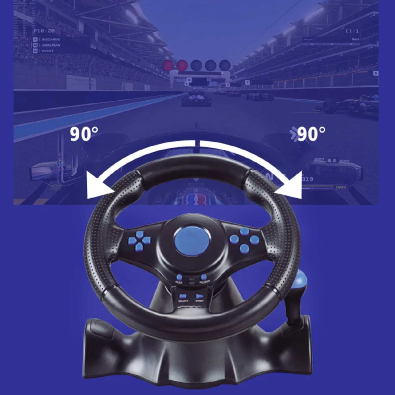 Игровой руль с педалями для симуляторов и гонок V7 GT (PC/PS4/X-BOX) фотография 4