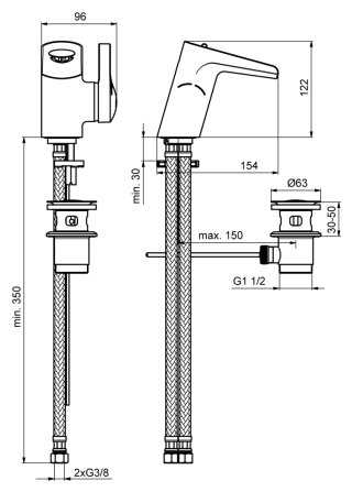 Смеситель для раковины (умывальника) Ideal STANDARD Melange B8630AA, рычажный фотография 1