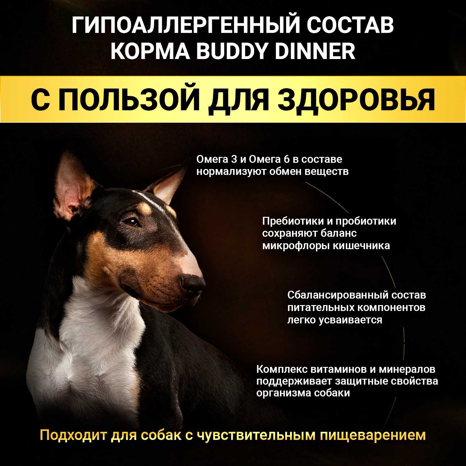Корм сухой для собак всех пород BUDDY DINNER Премиум класса Gold Line фотография 16
