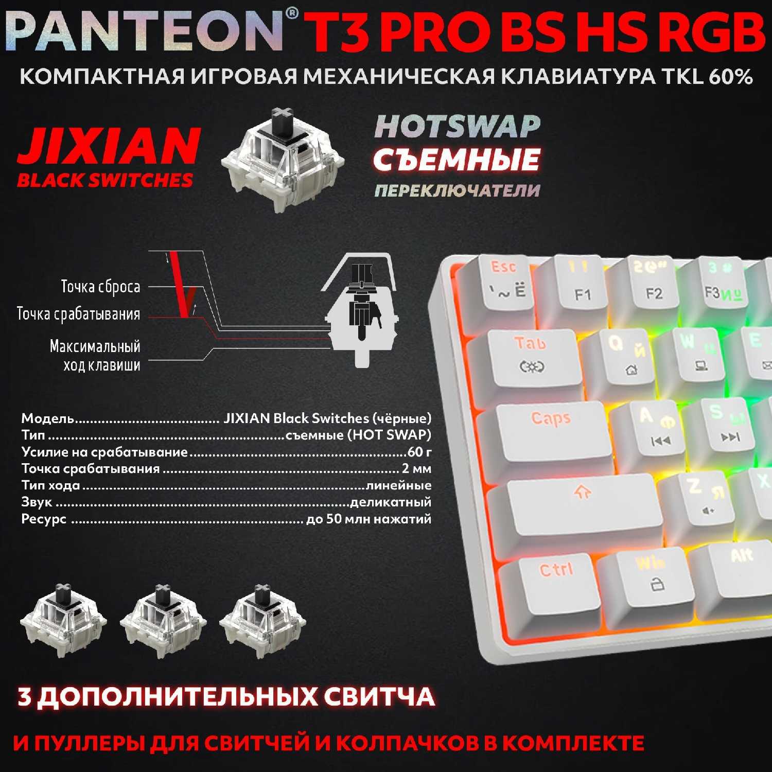 Механическая клавиатура PANTEON T3 BS HS RB (34) фотография 13