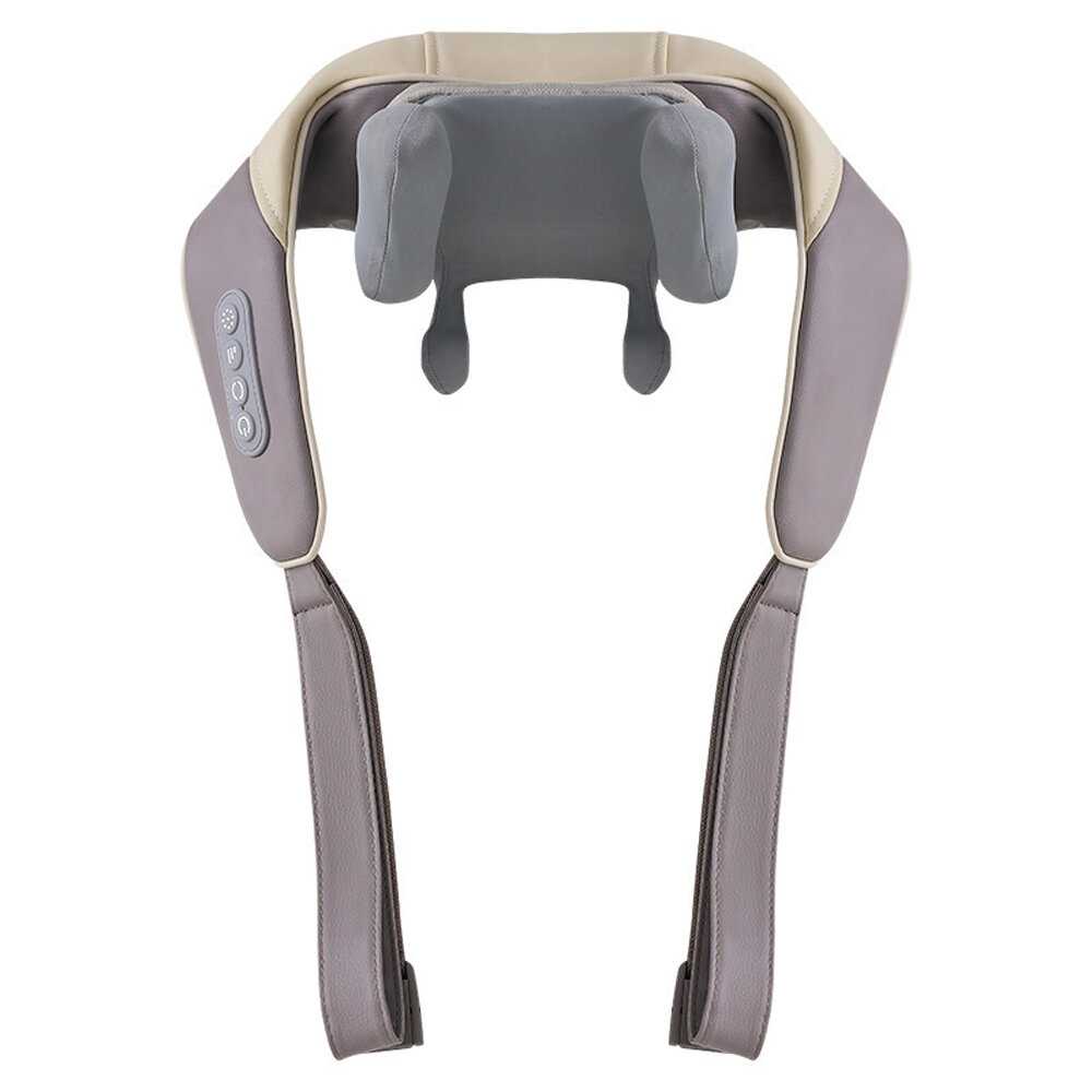 Массажер для шеи и плеч электрический KZ0310, с 6 роликами, щипковым механизмом и ИК прогревом, беспроводной