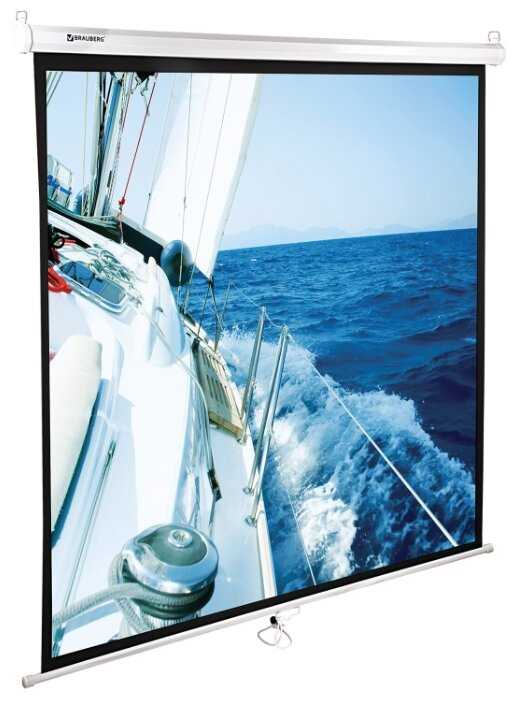 Рулонный матовый белый экран BRAUBERG Wall 236727