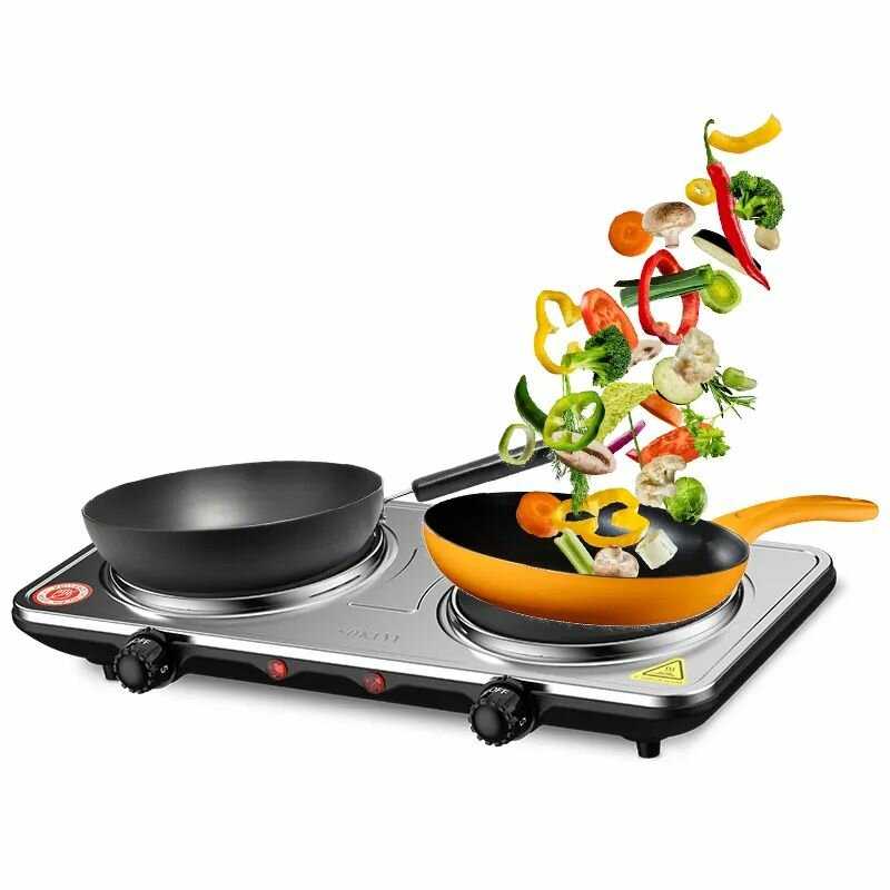 Двухконфорочная электрическая плитка FAST AND DELICIOUS Двухконфорочная электрическая плитка (SK-5102) фотография 5