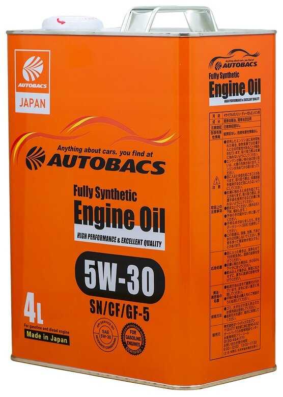 Синтетическое моторное масло Autobacs Fully Synthetic 5W-30 SN/CF/GF-5 фотография 1