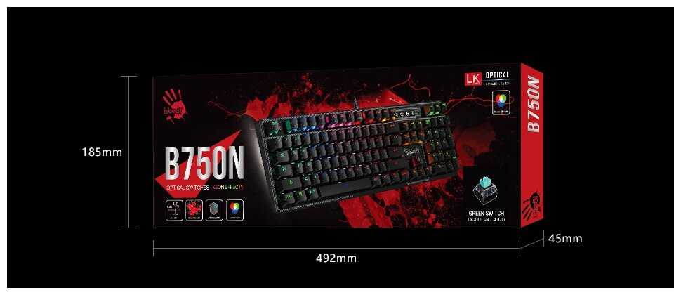 Клавиатура A4TECH Bloody B750N DESTINY фотография 6