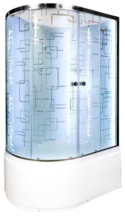 Душевая кабина Deto 4512 R N с подсветкой и гидромассажем высокий поддон 80см*120см фотография 1