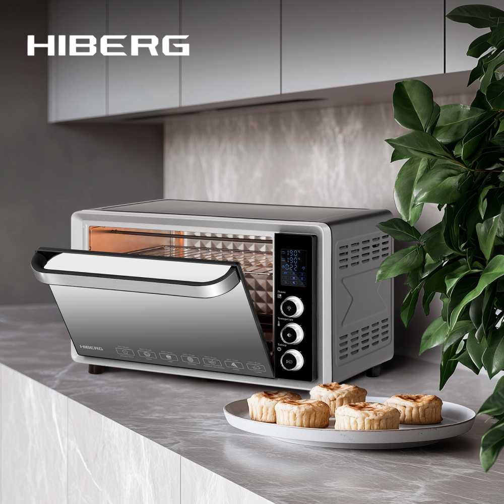 Мини-печь HIBERG PR 400 GOLD MOON, 1600 Вт, 40 л, конвекция, гриль фотография 11