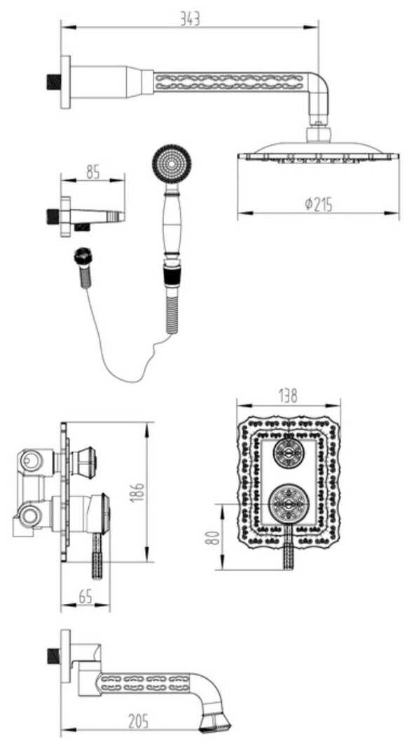 Душевая стойка ZorG Antic A 104DS-BR фотография 4