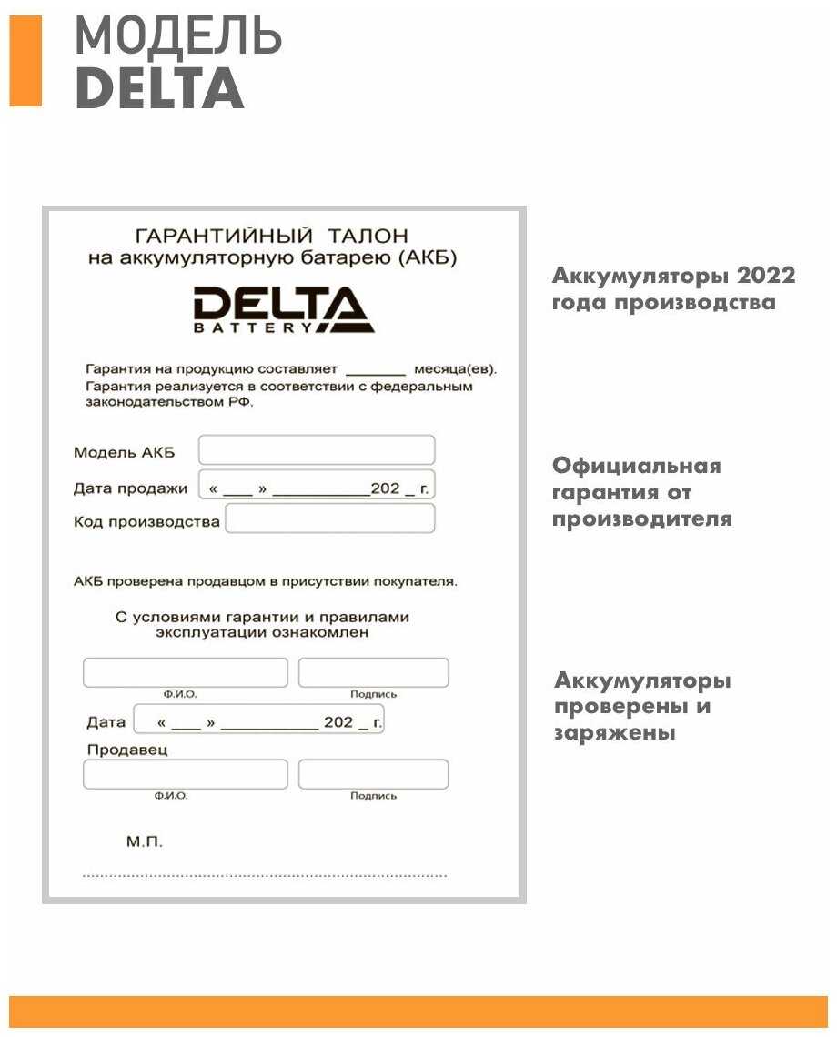 Аккумуляторная батарея DELTA Battery GEL 12-33 (12В) фотография 3