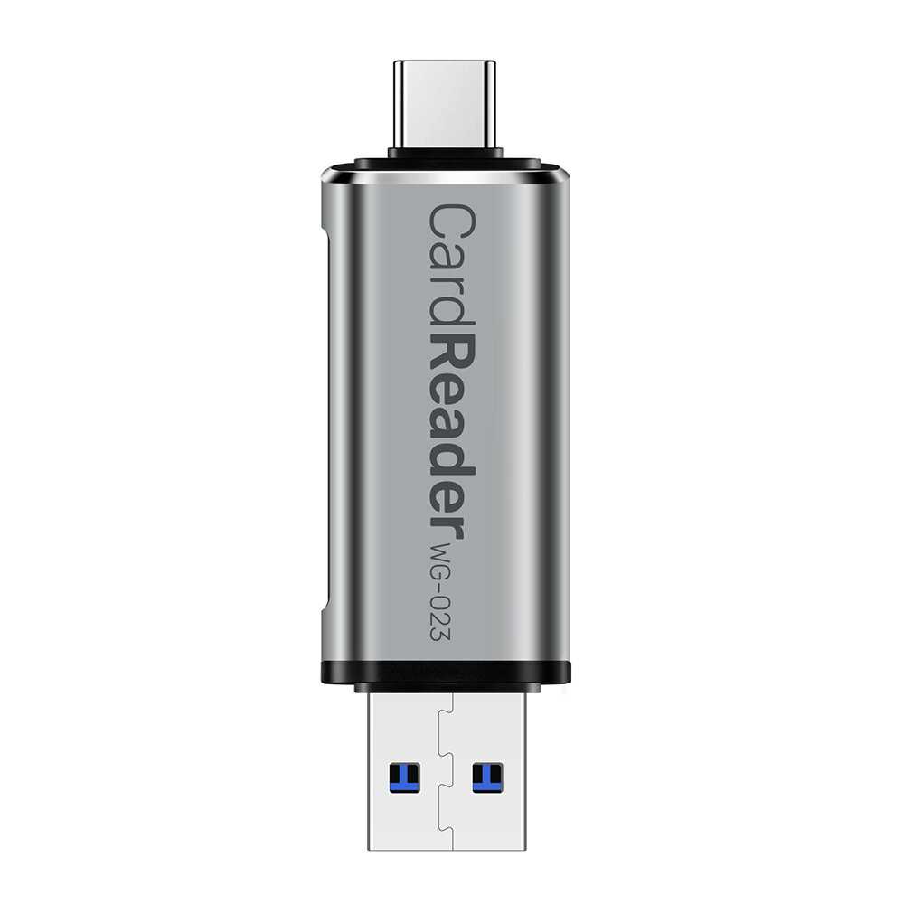 Картридер Универсальный для SD + MicroSD / TF карт, два входа, Type-C + USB, два выхода для телефона и компьютера (WG023) фотография 13