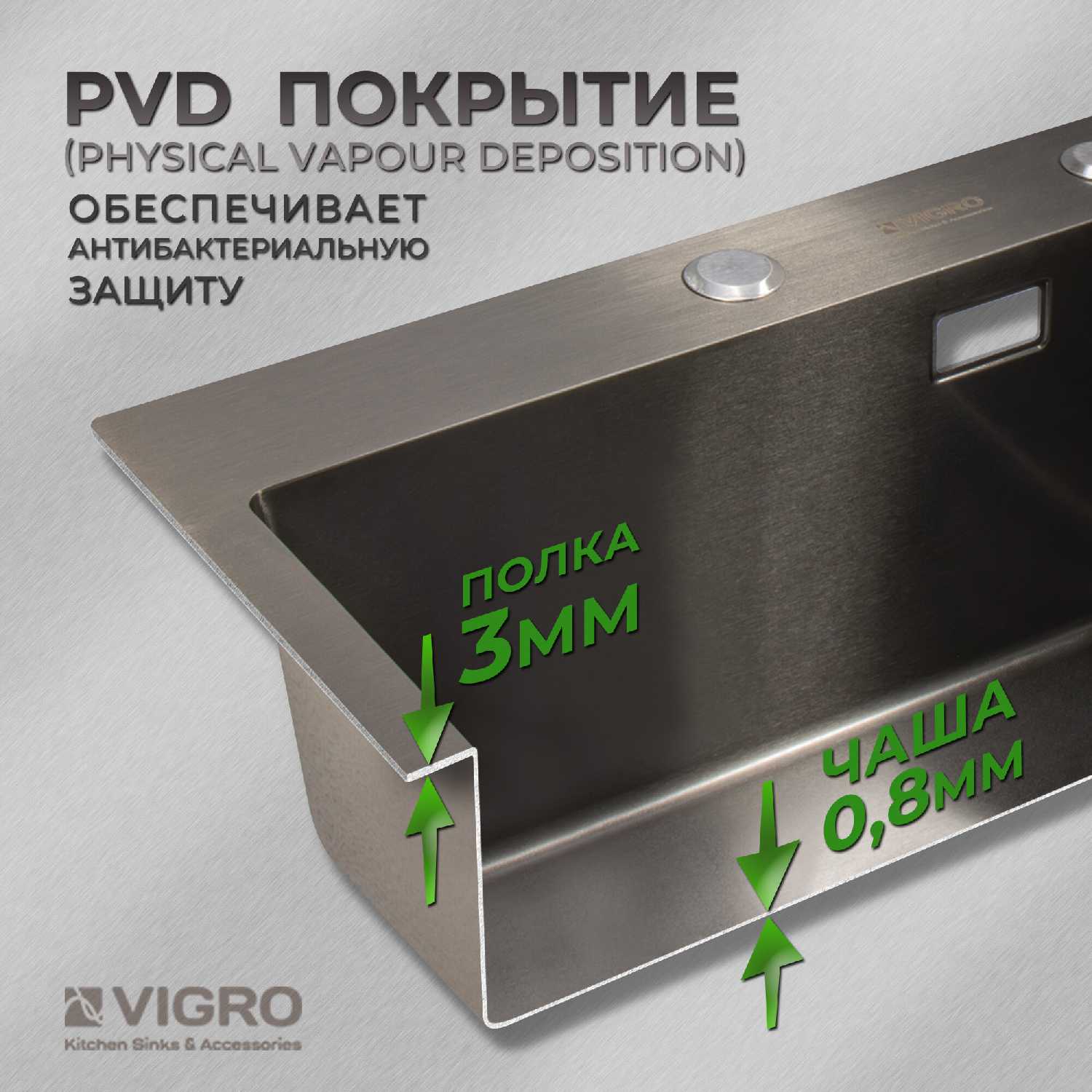 Мойка для кухни VIGRO 50х50 фотография 2