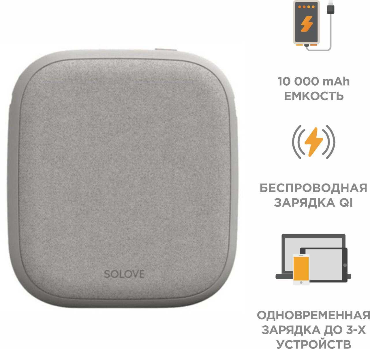 Внешний аккумулятор Xiaomi SOLOVE Wireless Charger 10000mAh (W5) фотография 16