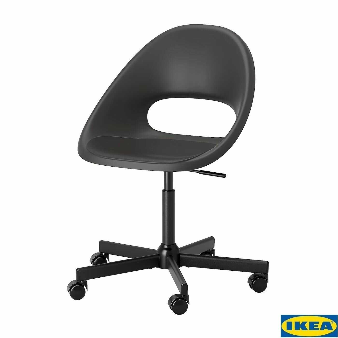 Стул офисный LOBERGET лобергет MALSKAR мальскэр с подушкой PYNTEN пюнтен IKEA фотография 7