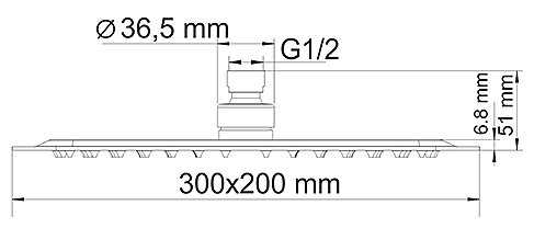 Верхний душ WasserKRAFT А171568 Thermo, хромоникелевое фотография 3