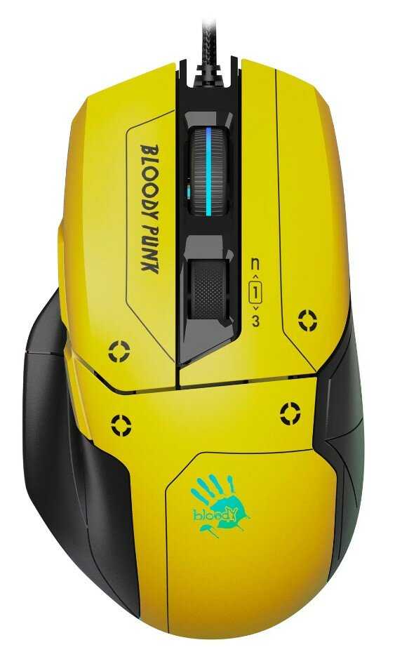 Игровая мышь Bloody W70 Max Punk, желтый/черный