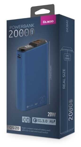 Внешний Аккумулятор Olmio QS-20 фотография 7