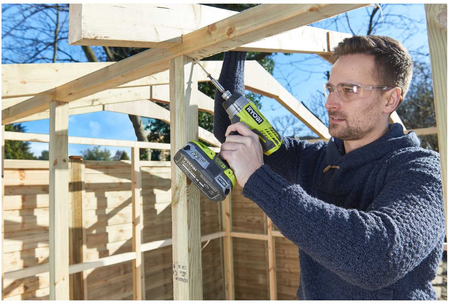 Ударная аккумуляторная дрель-шуруповерт RYOBI R18ID3-0 (5133002613) фотография 4