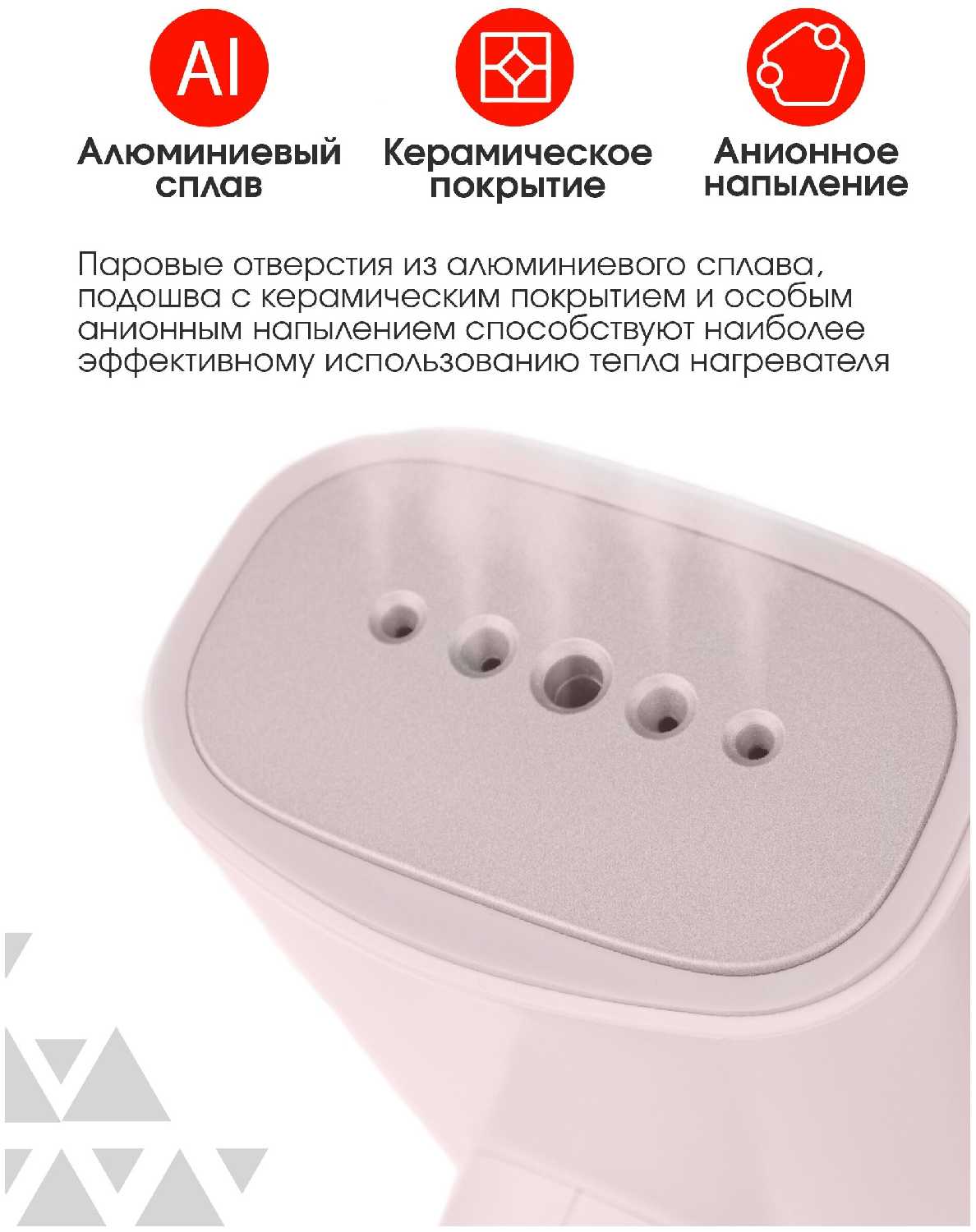 Отпариватель для одежды Xiaomi Zanjia Pink GT-306LP ручной вертикальный портативный фотография 9