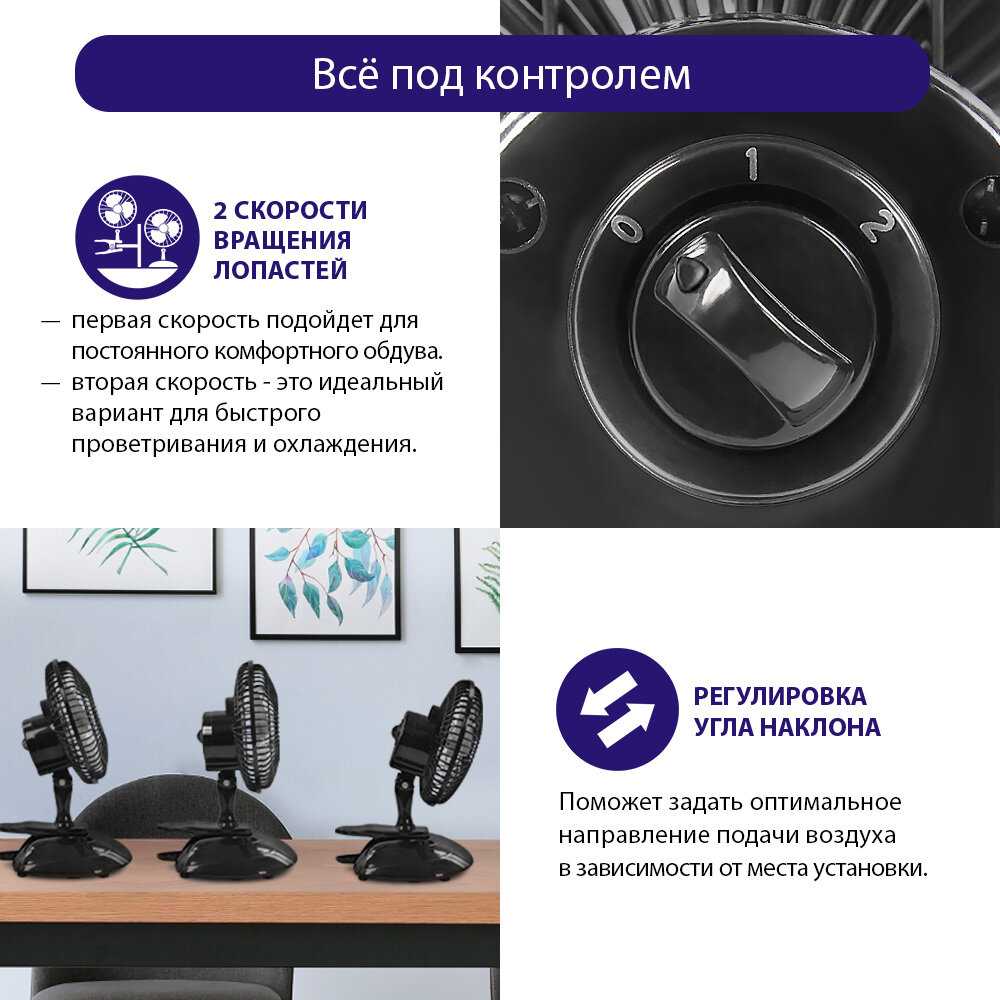 Вентилятор настольный Вентилятор настольный с прищепкой фотография 1
