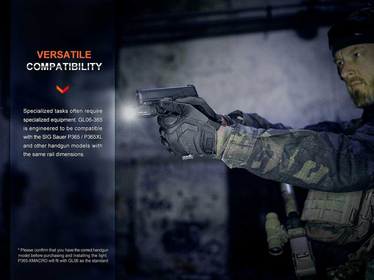 Пистолетный фонарь Fenix GL06-365 (Sig-Sauer P365) фотография 4