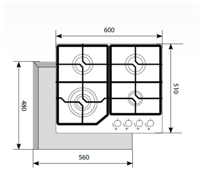 Газовая варочная панель LEX GVG 640-1 WH фотография 1