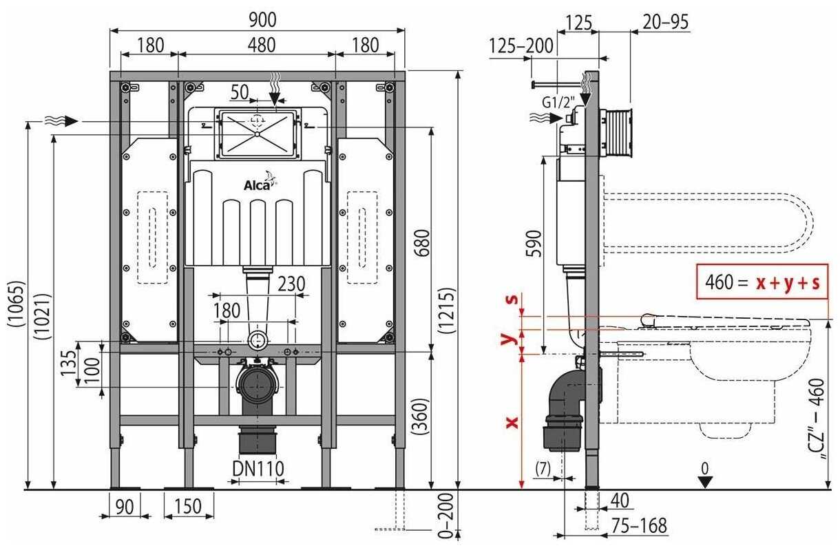 Рамная инсталляция Alcadrain AM101/1300H фотография 6