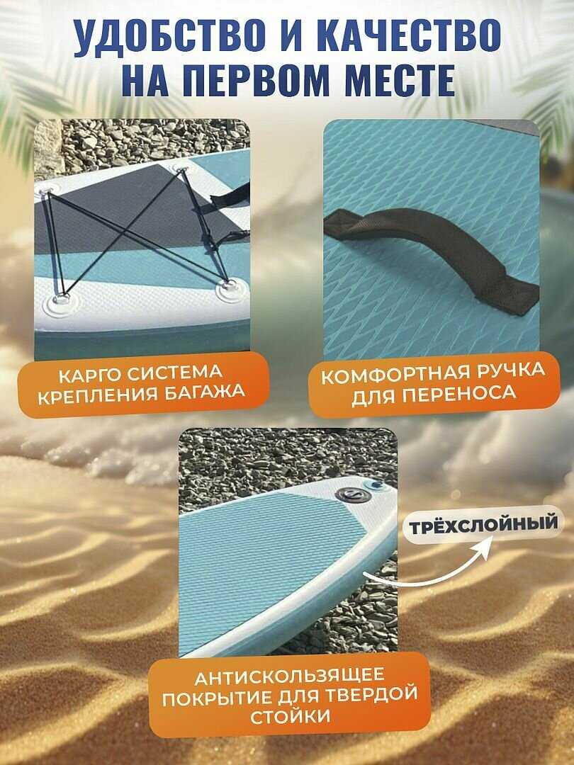 Сапборд Willman надувная доска для плавания с веслом, насос и сумка, поводок и плавник, с набором для ремонта фотография 3