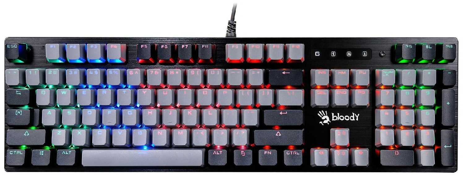 Клавиатура A4Tech Bloody B828N механическая черныйсерый USB for gamer LED фотография 1