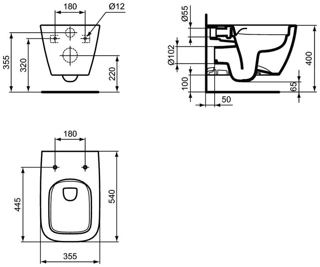 Чаша подвесного унитаза Ideal Standard ProSys 2.0. i.life (T461401) фотография 1