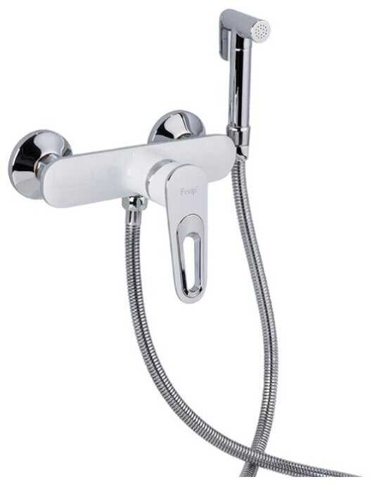 Смеситель с гигиеническим душем Frap F2049 белый