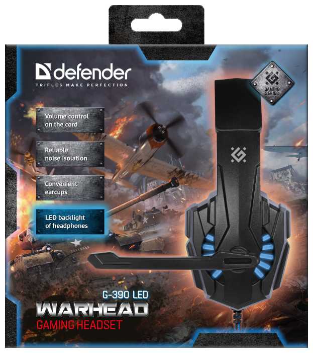 Компьютерная гарнитура Defender Warhead G-390 LED фотография 7