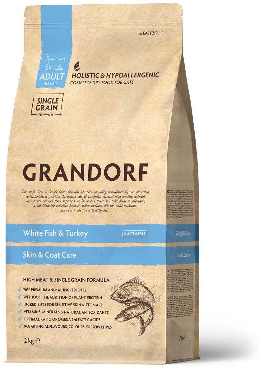 Корм для кошек Grandorf с Белой рыбой и индейкой