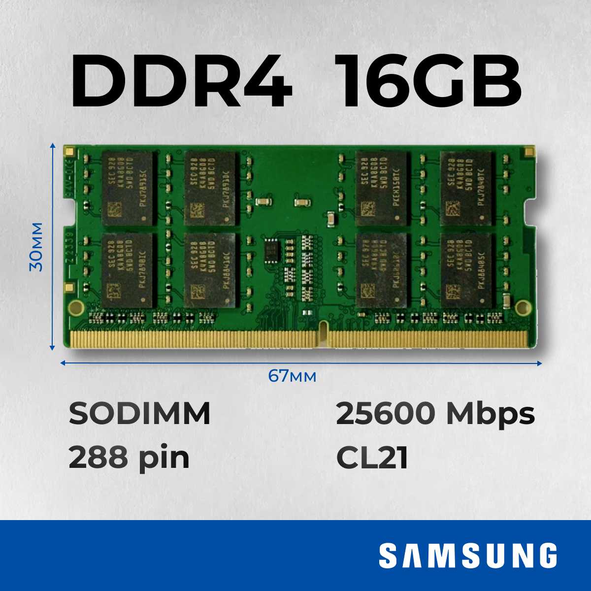 Оперативная память Samsung DDR4 2 по 16 ГБ 3200 МГц (M471A2K43DB1-CWE) фотография 1