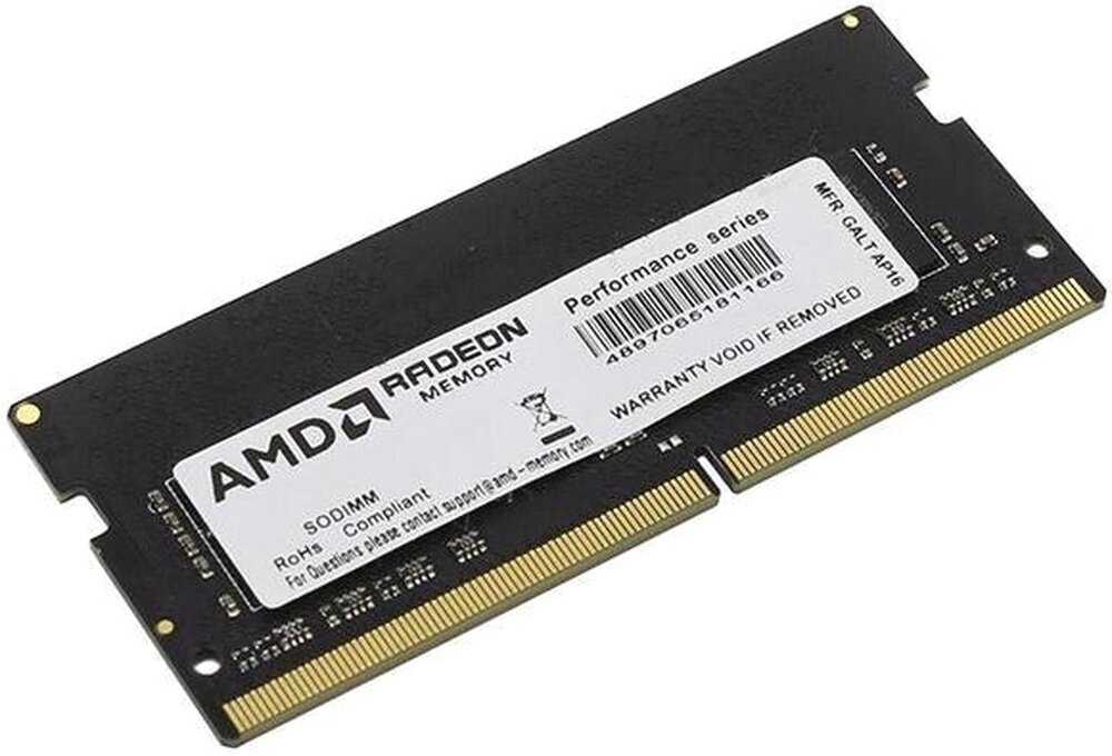 Оперативная память AMD 16 ГБ DDR4 SODIMM CL16 (R7416G2400S2S-UO) фотография 1