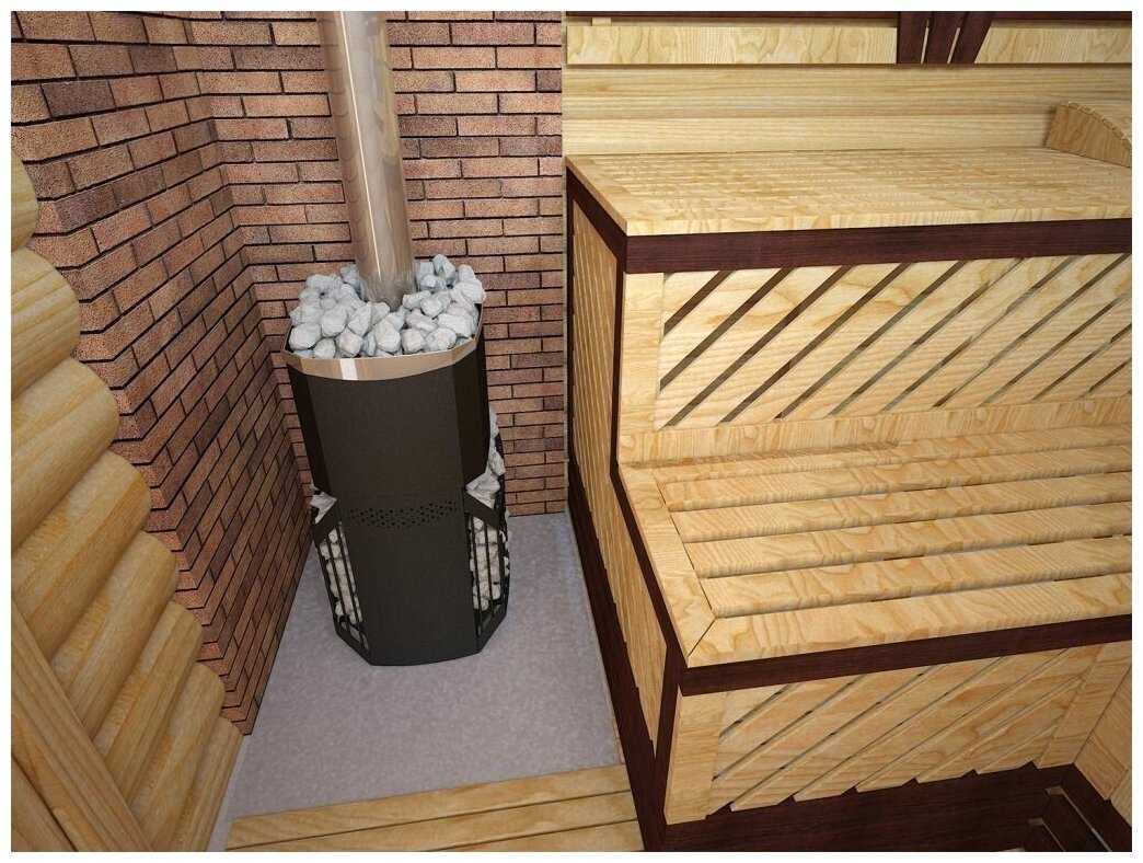 Дровяная банная печь Теплодар Русь-Сетка-25 Л Панорама фотография 2